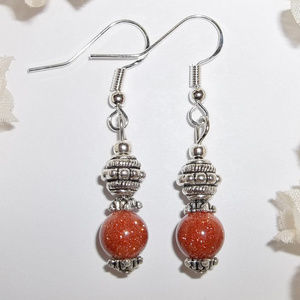 Earrings Sandstone Orange Sparkly Dangle NWT 4092
